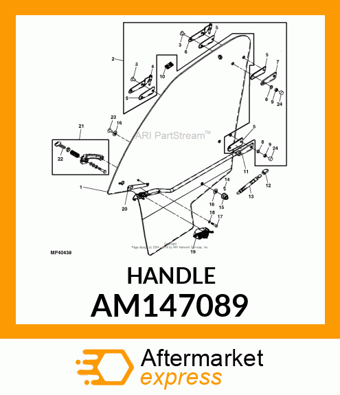 HANDLE, HANDLE DELUXE CAB, PASSENG AM147089