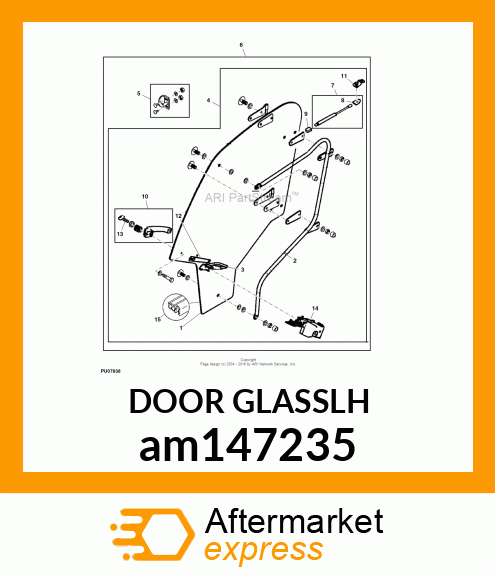 WINDOWPANE, DOOR, GLASS LH WITH SEA am147235