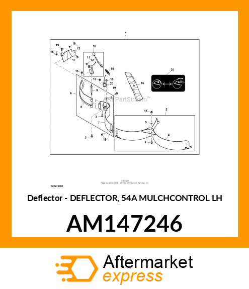 Deflector - DEFLECTOR, 54A MULCHCONTROL LH AM147246