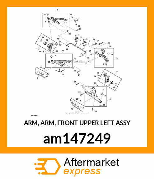 ARM, ARM, FRONT UPPER LEFT ASSY am147249