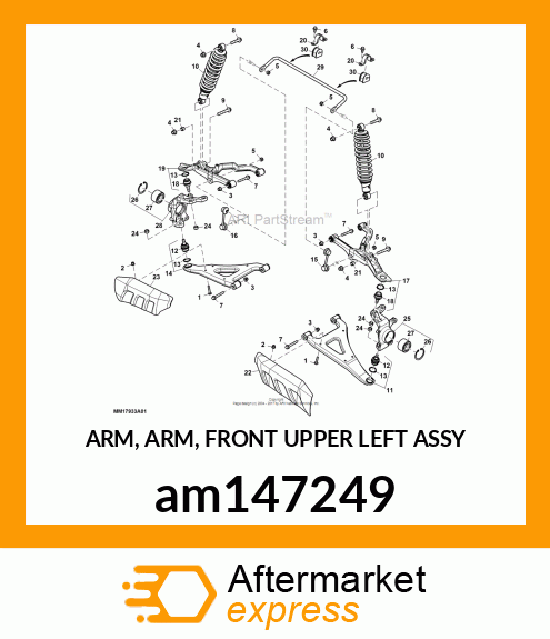 ARM, ARM, FRONT UPPER LEFT ASSY am147249