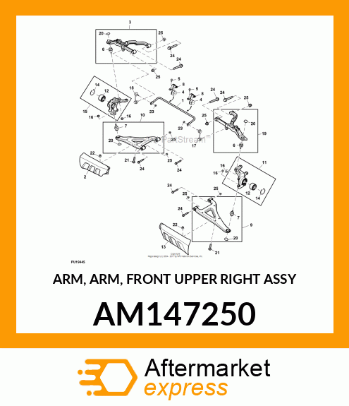 ARM, ARM, FRONT UPPER RIGHT ASSY AM147250