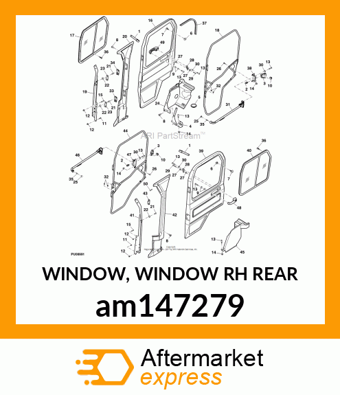 WINDOW, WINDOW RH REAR am147279