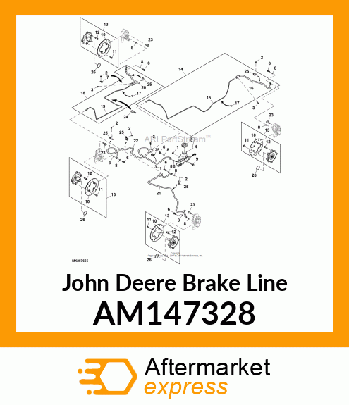 BRAKE LINE, 2PASS LEFT REAR ASSY AM147328