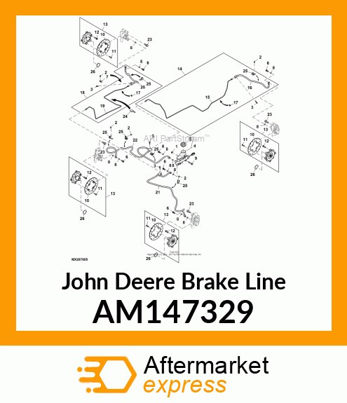 BRAKE LINE, 2PASS RIGHT REAR ASSY AM147329