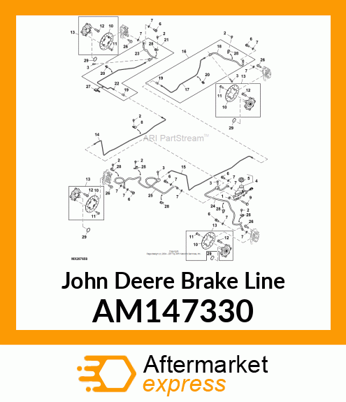 BRAKE LINE, 4PASS LEFT REAR ASSY AM147330