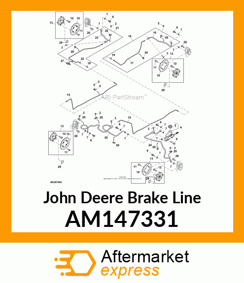 BRAKE LINE, 4PASS RIGHT REAR ASSY AM147331