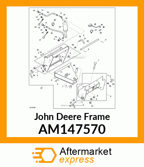 FRAME, FRAME, WELDED, ANGLING HITCH AM147570