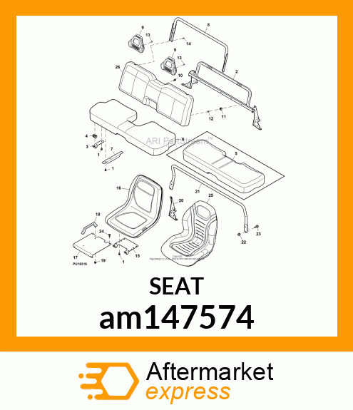 SEAT, SEAT, BASE BENCH (BLACK) am147574