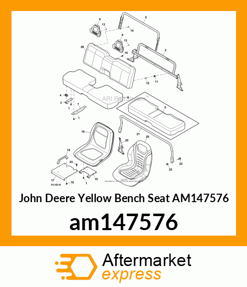 SEAT, SEAT, BACK BENCH (YELLOW) am147576