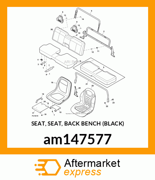 SEAT, SEAT, BACK BENCH (BLACK) am147577