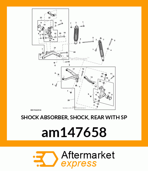 SHOCK ABSORBER, SHOCK, REAR WITH SP am147658