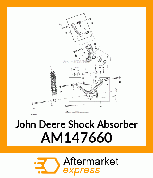 SHOCK ABSORBER, SHOCK, REAR, XUV 55 AM147660