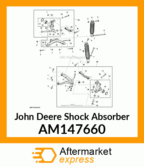 SHOCK ABSORBER, SHOCK, REAR, XUV 55 AM147660