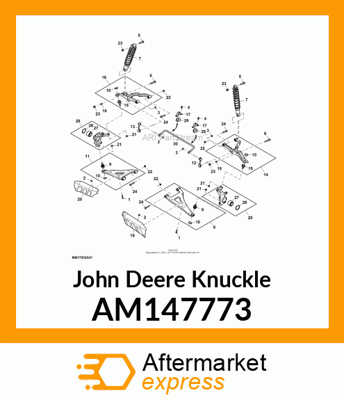 KNUCKLE, FRONT LEFT ASSEMBLY AM147773