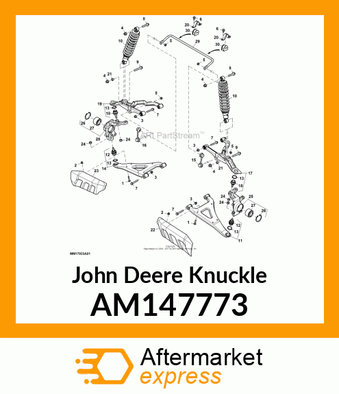 KNUCKLE, FRONT LEFT ASSEMBLY AM147773