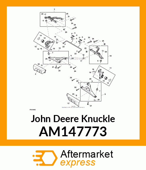 KNUCKLE, FRONT LEFT ASSEMBLY AM147773