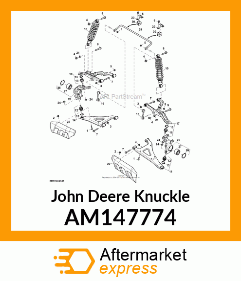 KNUCKLE, FRONT RIGHT ASSEMBLY AM147774