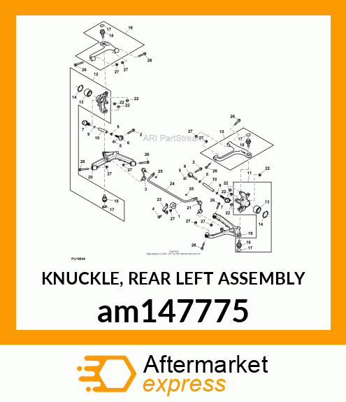 KNUCKLE, REAR LEFT ASSEMBLY am147775