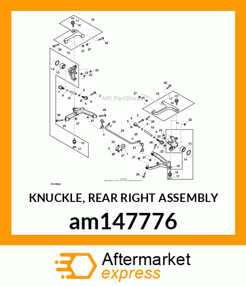 KNUCKLE, REAR RIGHT ASSEMBLY am147776