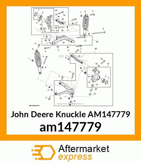 KNUCKLE, KNUCKLE ASSEMBLY, LH REAR am147779