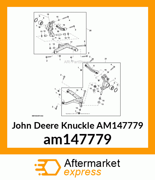 KNUCKLE, KNUCKLE ASSEMBLY, LH REAR am147779