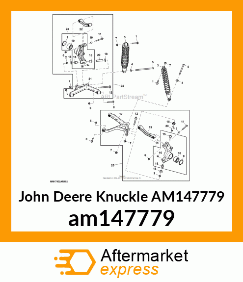 KNUCKLE, KNUCKLE ASSEMBLY, LH REAR am147779