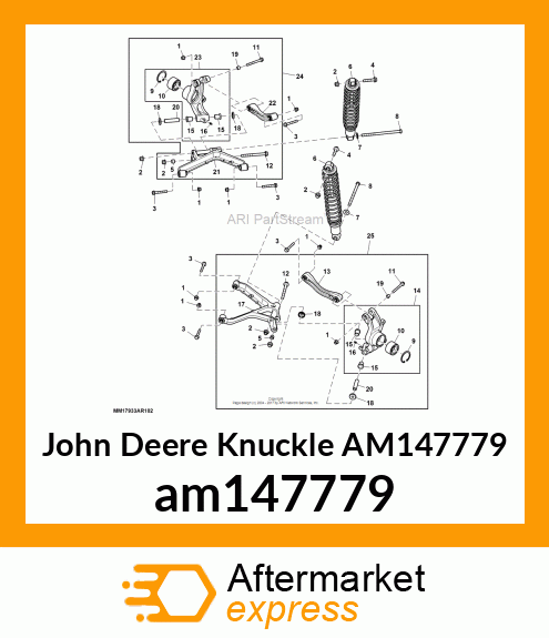 KNUCKLE, KNUCKLE ASSEMBLY, LH REAR am147779