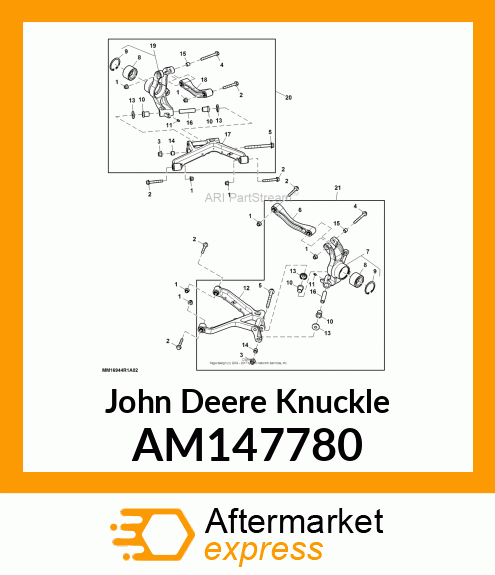 KNUCKLE, KNUCKLE ASSEMBLY, RH REAR AM147780