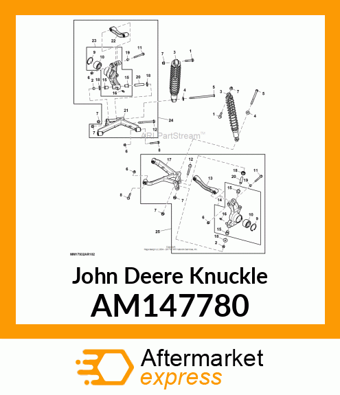 KNUCKLE, KNUCKLE ASSEMBLY, RH REAR AM147780