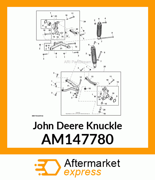 KNUCKLE, KNUCKLE ASSEMBLY, RH REAR AM147780