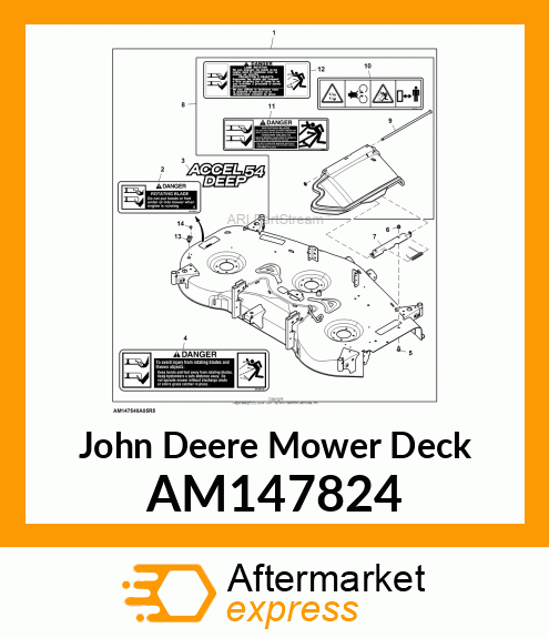 MOWER DECK, MOWER DECK, WLD, SVC, 5 AM147824