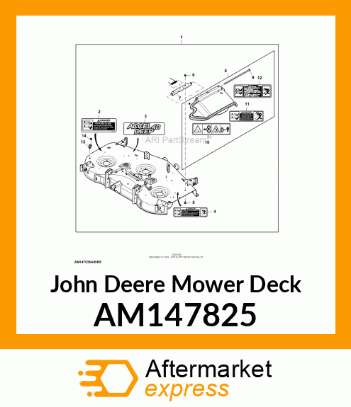 MOWER DECK, WLD, SVC, 48A, DOMESTIC AM147825