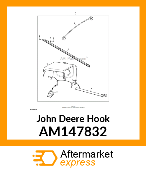 HOOK, PLASTIC COATED HOOK ASSEMBLY AM147832