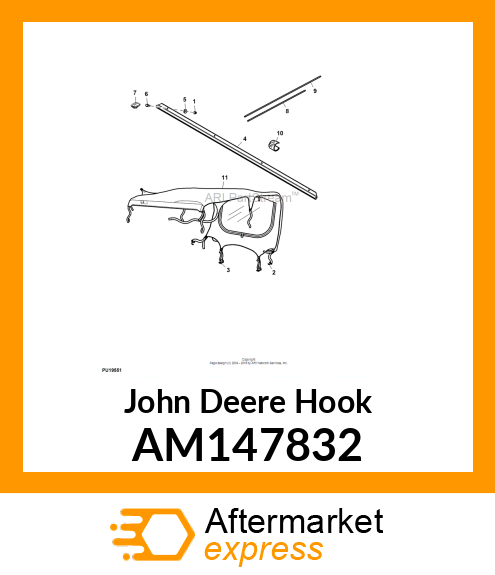 HOOK, PLASTIC COATED HOOK ASSEMBLY AM147832