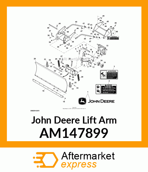 REAR LIFT ARM WELDMENT W/ LABELS AM147899