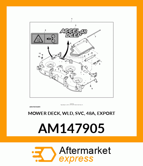 MOWER DECK, WLD, SVC, 48A, EXPORT AM147905