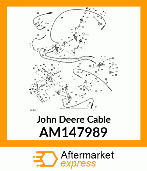 CABLE, CABLE ASSY, GEAR SHIFT 2P AM147989