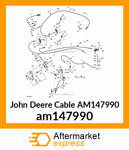 CABLE, CABLE ASSY, GEAR SHIFT 4P am147990