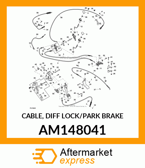 CABLE, DIFF LOCK/PARK BRAKE AM148041