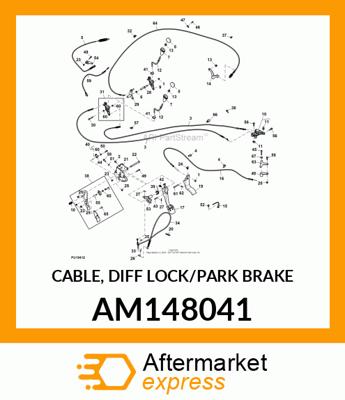 CABLE, DIFF LOCK/PARK BRAKE AM148041