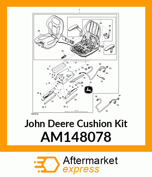 ARMRESTS, RH AND LH (W HARDWARE) AM148078