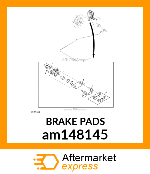 BRAKE KIT, KIT, BRAKE PAD, REAR am148145