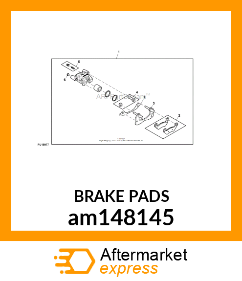 BRAKE KIT, KIT, BRAKE PAD, REAR am148145