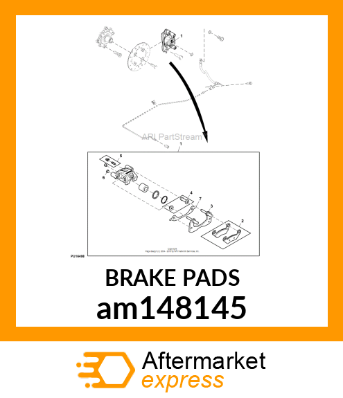 BRAKE KIT, KIT, BRAKE PAD, REAR am148145