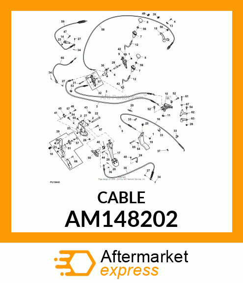 CABLE, DIFF LOCK/PARK BRAKE AM148202