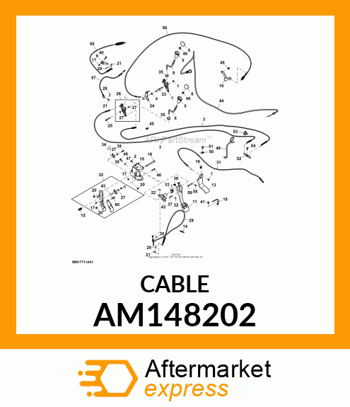 CABLE, DIFF LOCK/PARK BRAKE AM148202