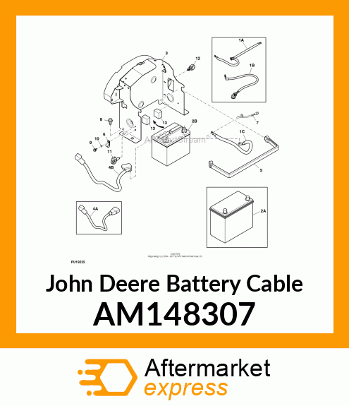 BATTERY CABLE, CABLE, POSITIVE BATT AM148307