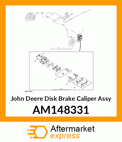 CALIPER, FRONT RIGHT BRAKE AM148331