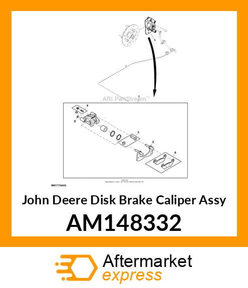 CALIPER, REAR RIGHT BRAKE AM148332